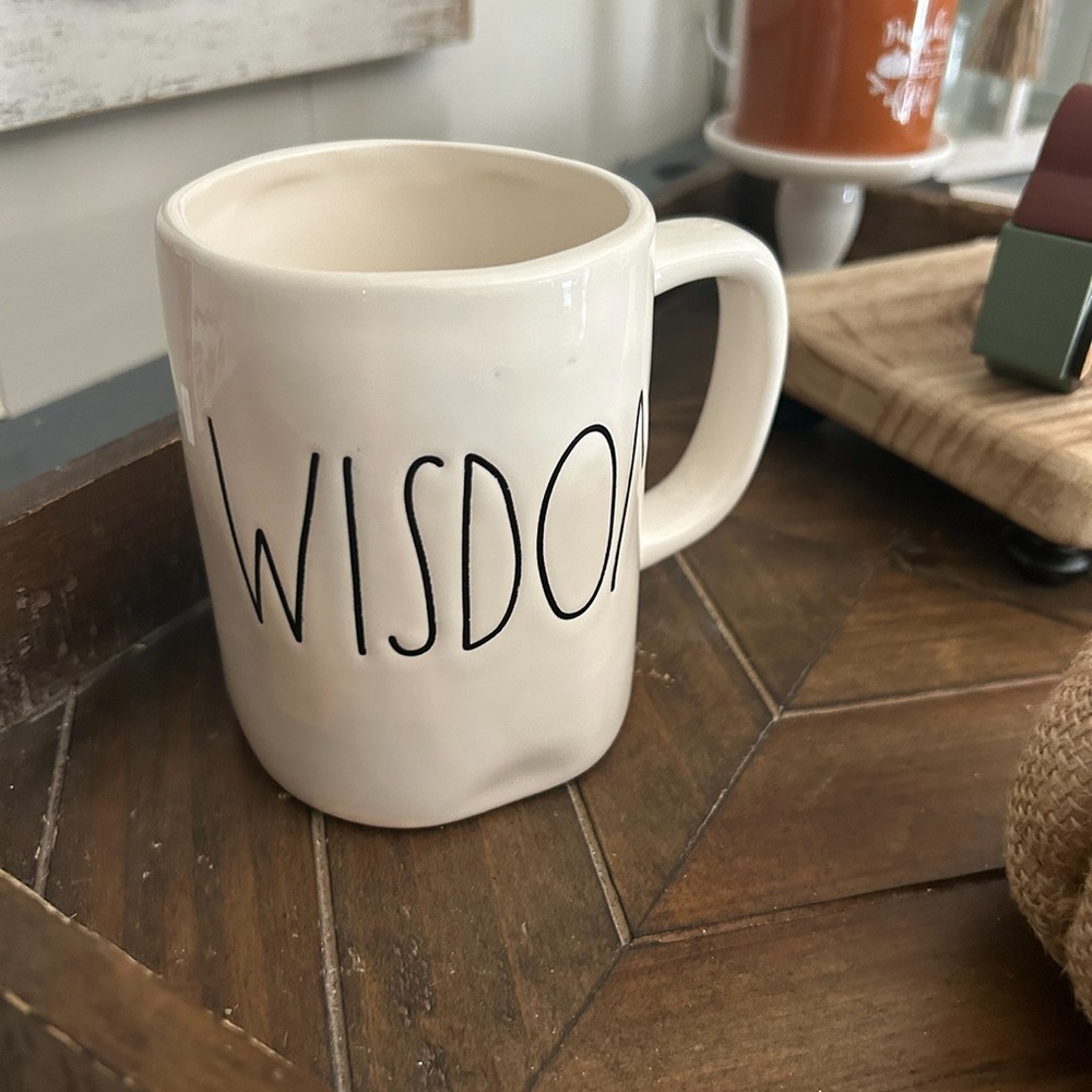Rae Dunn Wisdom Mug - White